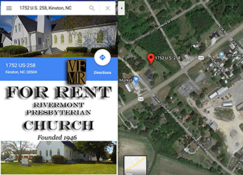 Rivermont Presbyterian Church as viewed from above. Courtesy Google Maps